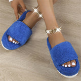 Colourful Thicken Outsole Plush Upper Fashion Women Slippers