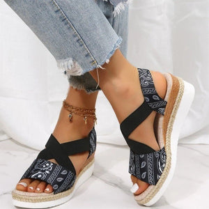 Cute Open Toe Wedge Heel Beach Sandals For Women