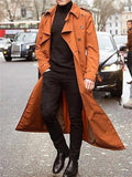 Men's Double-Breasted Over-The-Knee Fashion Casual Trench Coat