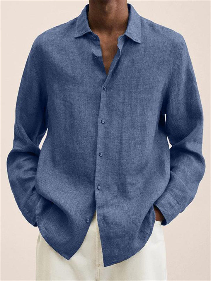 Mens Leisure Button Down Extra Soft Lapel Shirt for Summer