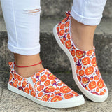 Lovely Pumpkin Print Soft Cotton Cloth Women Loafers for Halloween