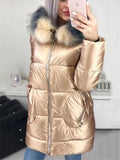Cozy Warm Full Zipper Pocket Fur Lined Hooded Padded Coat
