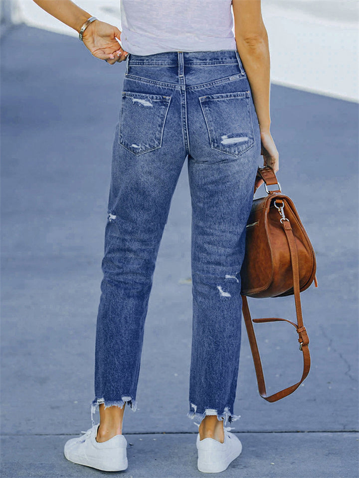 Fashion Skinny Women's Ripped Stretchy Denim Jeans