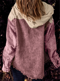 High Street Boyfriend Hooded Corduroy Jacket Coats for Women