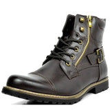 Knight's Style PU Leather Mental Zipper Motorcycle Men Boots