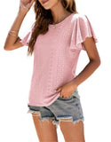 Ladies Summer Loose Ruffle Sleeve T-shirts