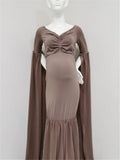 Gorgeous Sweetheart Neckline Off Shoulder Front Ruched Chiffon Mermaid Maternity Gown