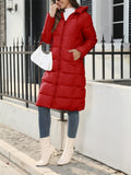 Female Slim Trendy Hooded Mid-length Quilted Coats