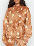 Tie-Dye Daisy Floral Print Pullover Hoodie