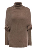 Vintage Turtleneck Slit Cape Sweaters