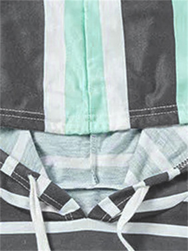 Contrast Color Stripe Long Sleeve Hoodies