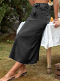 Lady Casual Stylish All Match High Rise Denim Skirt