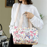 Beautiful Floral Print Nylon Waterproof Casual Lady Travel Shoulder Bag