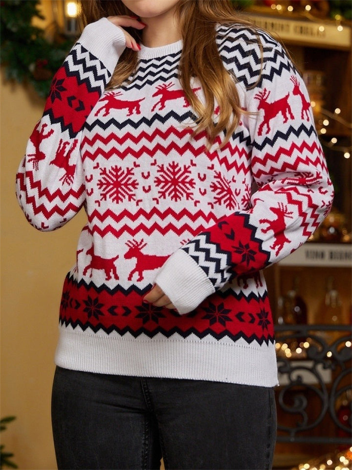 Winter Warm Extra Soft Round Neck Lovely Deer Women Christmas Sweaters
