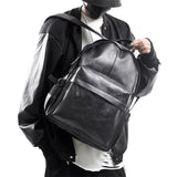 Men's Trendy All Match Waterproof Glossy Zipper Travel Backpacks