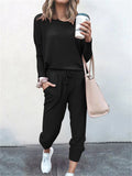 Women's Comfort 2-Piece Set Casual T-Shirt & Lace Up Pants