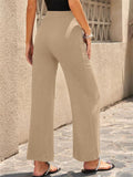 Women's Elastic Waist Stretch Wide Leg Pants