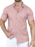 Summer Loose Trendy Solid Color Lapel Shirt for Men