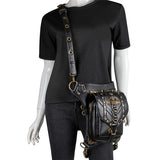 Punk Rock Style Black Skull Metal Rivet Versatile Crossbody Bags