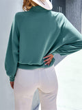 Ladies Trendy Autumn Solid Color Extendible Sweatshirt