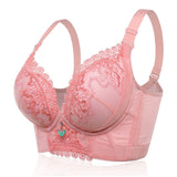 Women's Plus Size Lace Patchwork Wireless Full Coverage Bras - Nude