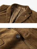 Men’s Classic Notched Lapel Collar Corduroy Blazer