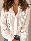 Women Ruffles V-Neck Flare Long Sleeve Blouses