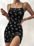 Butterfly Print Sexy Sleeveless Dress