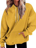 Simple Ladies Solid Color Long Sleeve Hoodies