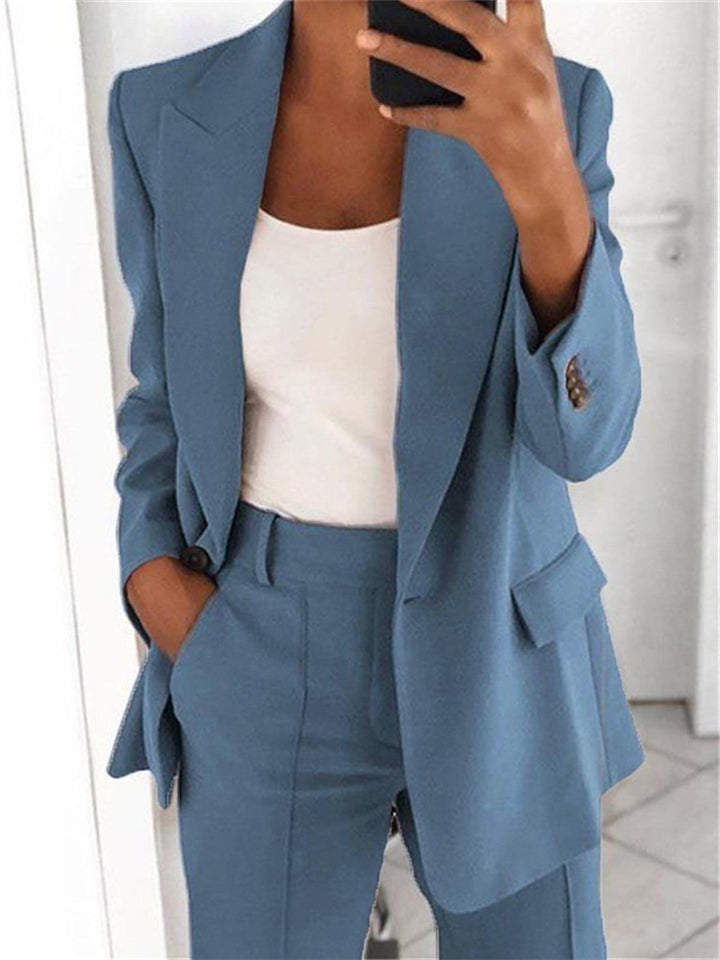 Fashion Simple Lapel Button Temperament Suit Coats