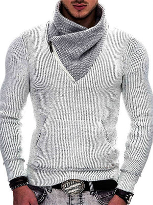 Men's Chic Shawl Collar Slim Fit Pocket Knitted Sweater