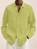 Mens Leisure Button Down Extra Soft Lapel Shirt for Summer