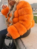 Winter Striped Thick Loose Temperament Solid Color Fashion Thermal Fur Coat