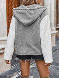 Autumn Winter Thick Contrast Color Fluffy Hoodies