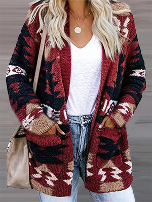 Women's Long Sleeve Knitted Christmas Cardigan Sweaters