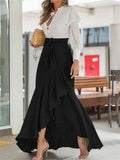 Noble Trendy Lace Up Irregular Fishtail Skirts