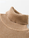 Simple Thermal Knitted Turtleneck Sweater T-Shirt For Women
