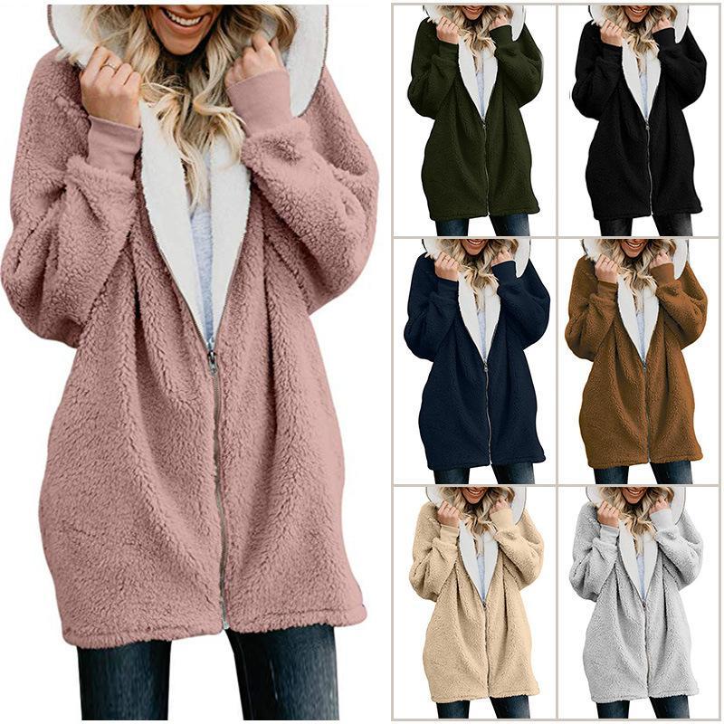 Women's Adorable Hooded Zip Up Cashmere Jackets