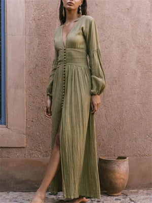 French Style Long Sleeve Maxi Dress