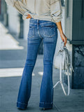 Lady Stylish Mid Waist Flared Jeans
