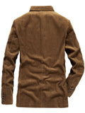 Men’s Classic Notched Lapel Collar Corduroy Blazer