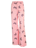 Women's Super Cute Butterfly Print Soft Loose Pink Denim Jeans