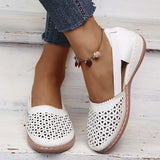 Women's Cute Comfy Closed Toe Hollowed Out Flat Sandals