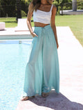 Ladies Trendy Casual Multi-colored Long Wide Leg Pants