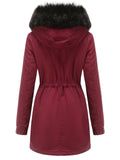 Women's Fleece Hooded Extra Warm Thicken Parka Coats