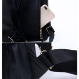 Fashionable Casual Gold-Tone Hardware Multi-Pocket Lightweight Backpack