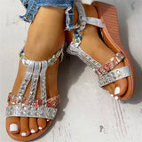 Super Cute Shiny Elastic Band Platform Wedges Sandals for Women