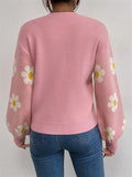 Floral Printed Round Neck Sweaters For Women