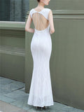 Stunning Sequined Mermaid Backless Ball Gown