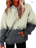 Women's Casual Gradient Color Hooded Pullover Sweatshirt